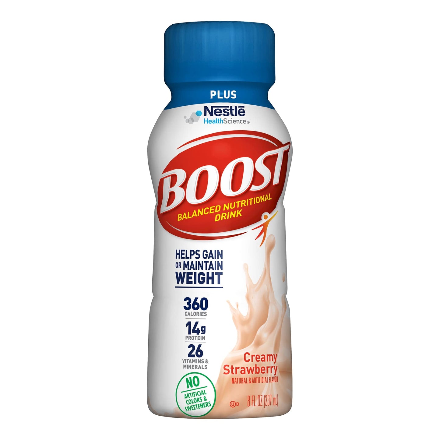 BOOST - Boost Plus Bebida nutricional completa, muy vainilla, botella de 8 onzas (Paquete de 24) 14 gramos de proteína