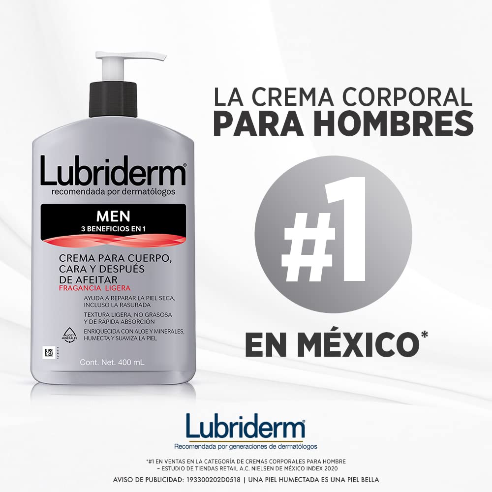 LUBRIDERM Crema Corporal Men Sin fragancia 400 ml