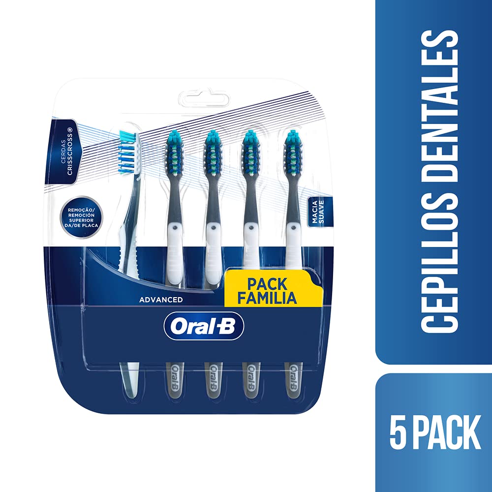 Oral-B Cepillos de Dientes Suaves Advanced 7 Beneficios 5 Unidades