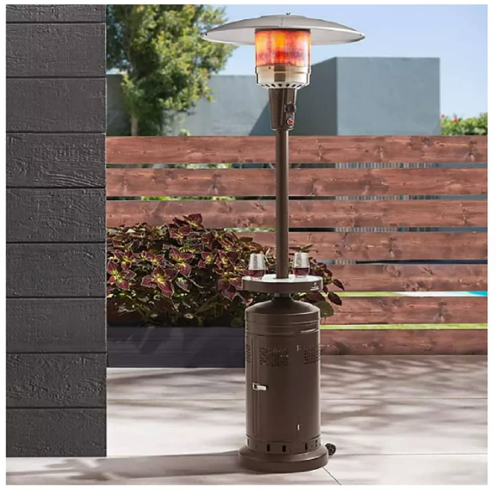 Member's Mark - Calentador de patio de bronce con mesa LED de hasta 48.000 BTU