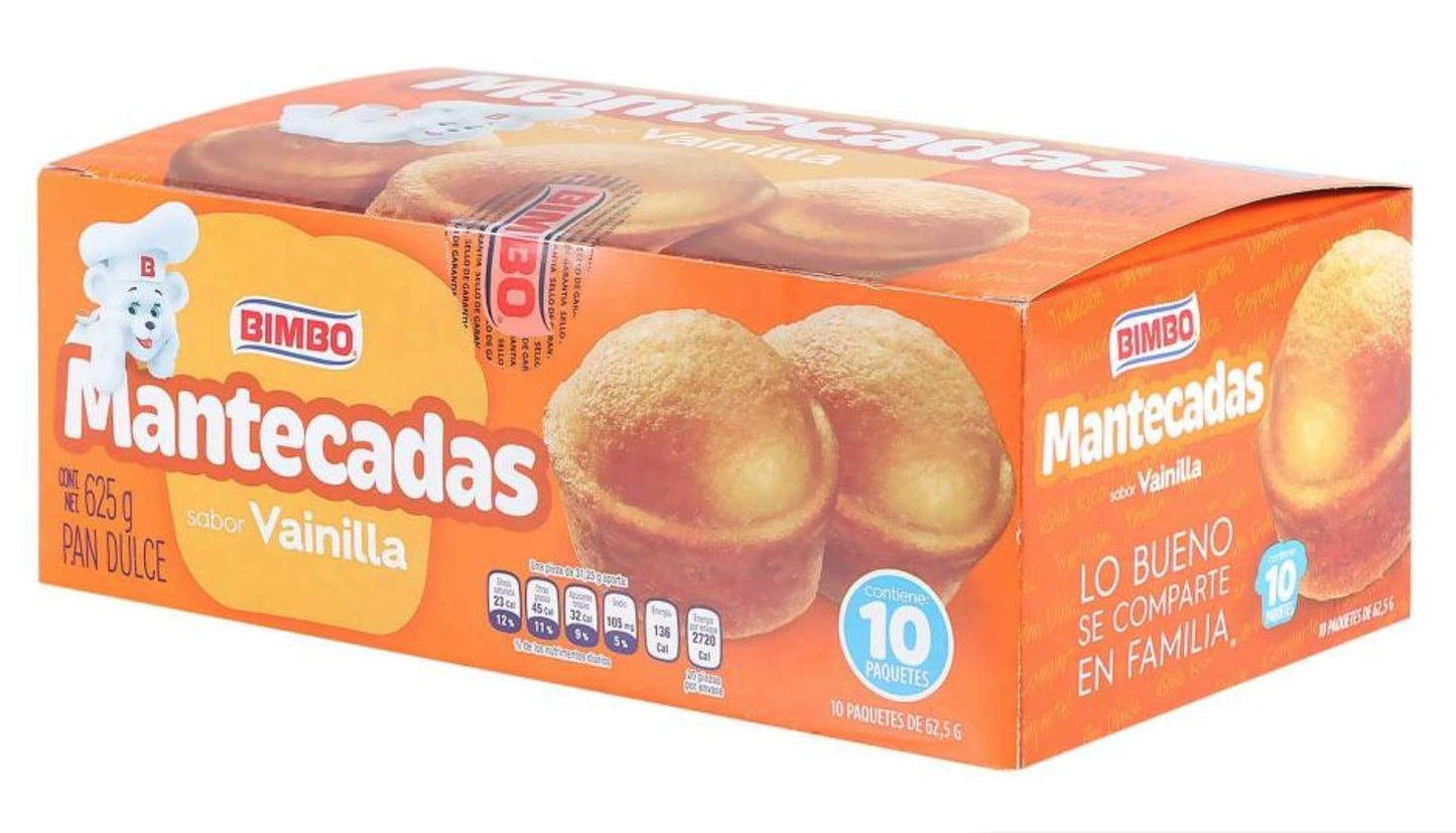 Bimbo - Mantecadas Bimbo Vainilla Surtido 10 Piezas de 62.5g c/u