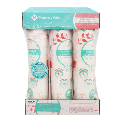 MEMBER´S MARK Almohadillas Desmaquillantes Faciales 6 Unidades Diodegradables Grabado Lemon Drop