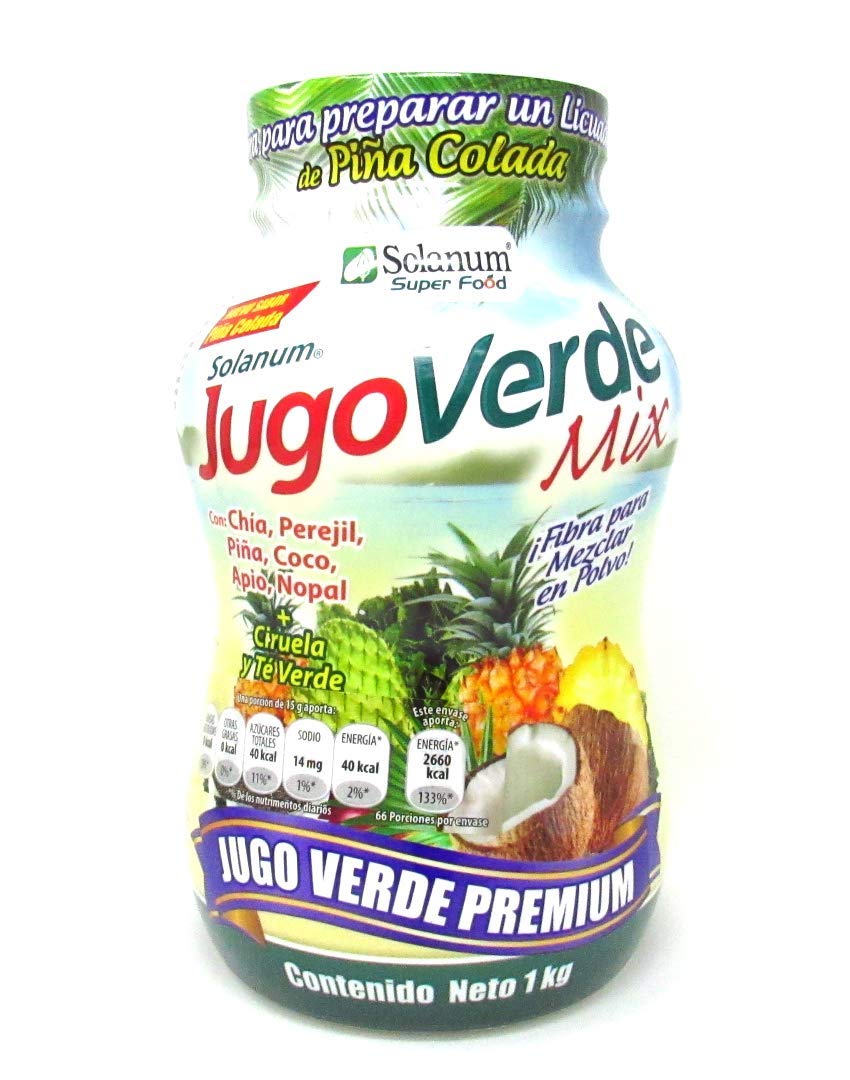 Jugo Verde Mix Premium de 1Kg. Malteada Sabor Piña Colada Solanum