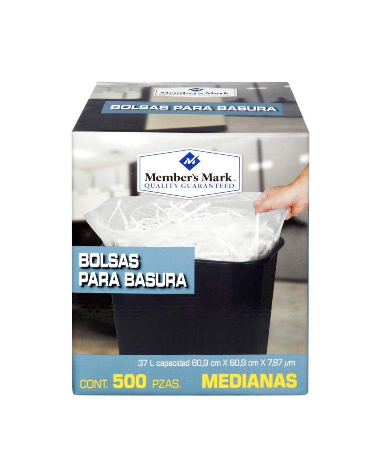 Member's Mark - BOLSAS PARA BASURA MEDIANA MEMBERS MARK CAJA CON 500 PIEZAS LIMPIEZA DESECHABLES RESIDUOS CASA OFICINA NEGOCIO