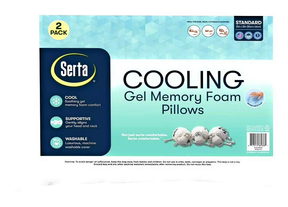 serta Juego de 2 almohadas de espuma viscoelástica de gel