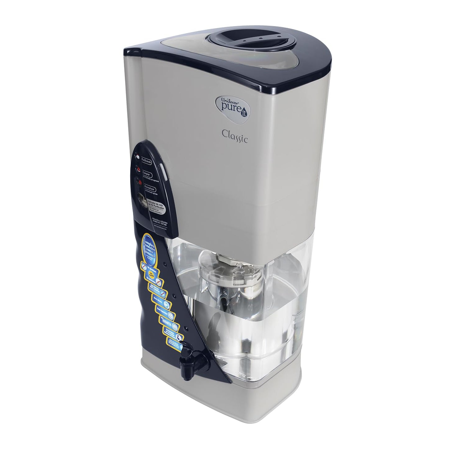 Pure IT | Purificador De Agua | Agua Segura, cristalina y sin Olor | Remueve hasta el 99.9% de Virus, bacterias, pesticidas y parásitos