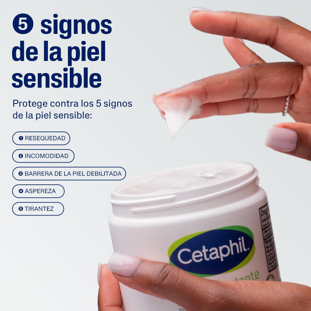 CETAPHIL Crema Hidratante 1 pz 453 g Restablece la Barrera Natural de la Piel en 1 Semana Recomendada por Dermatólogos para Piel Sensible