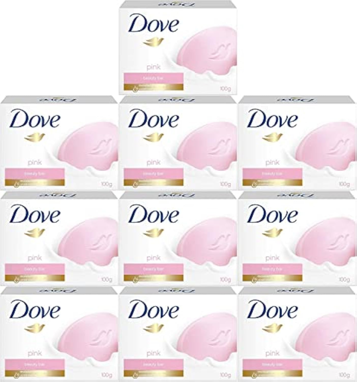 Dove Jabón de barra de crema Pink Beauty, 100 g / barras de 3.5 onzas (Paquete de 10) versión internacional