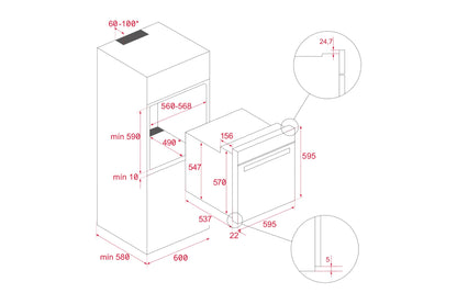 Horno Eléctrico Empotre Teka HSB 646 SS AIRFRY 60 cm Cristal Negro