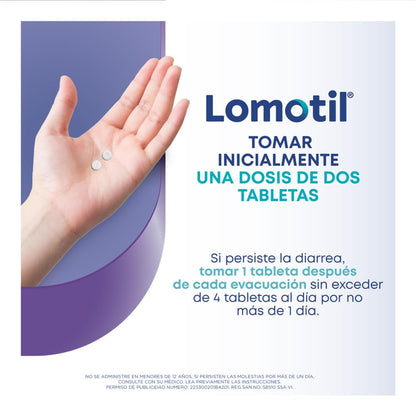 Lomotil - Antidiarréico LOMOTIL 2 paquetes de 8 Tabletas 2 mg, 16 unidad
