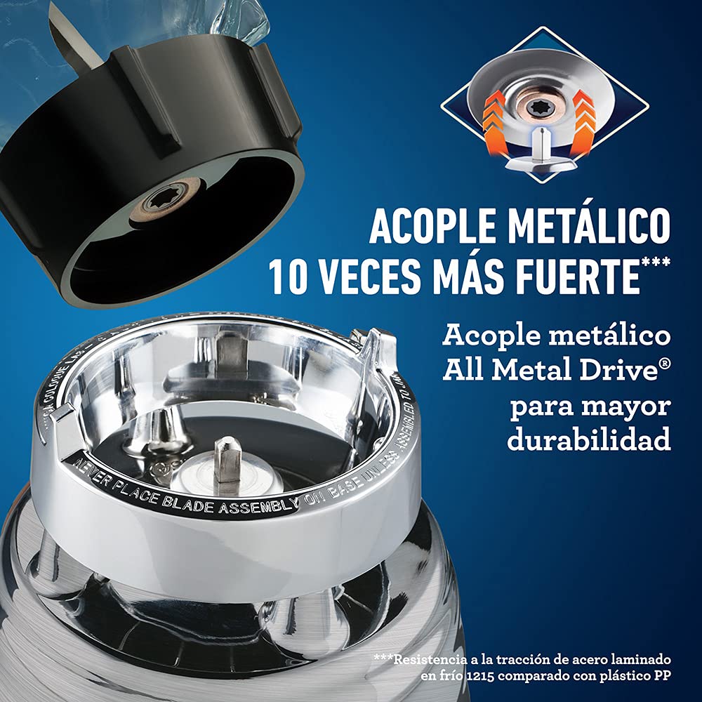 Oster - Licuadora clásica Oster cromada 3 velocidades vaso de vidrio BLST4655Z013