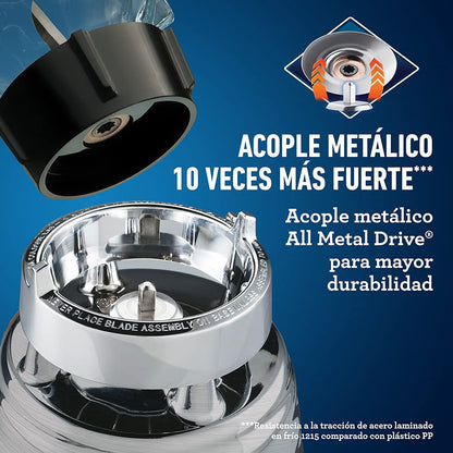 Oster - Licuadora clásica Oster cromada 3 velocidades vaso de vidrio BLST4655Z013
