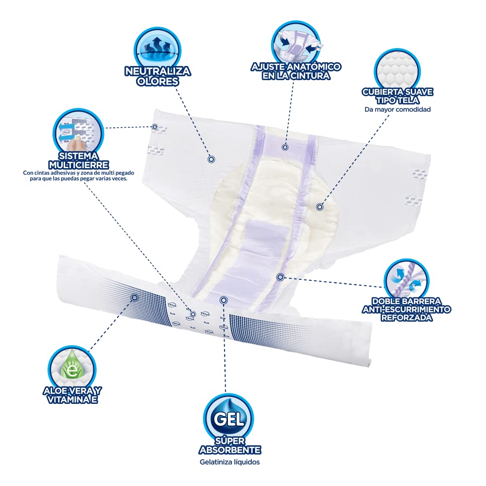 Tena - TENA Slip; Protector Anatómico para Incontinencia Urinaria, Talla Grande; 30 Pzas, 2 paq de 15 pzas
