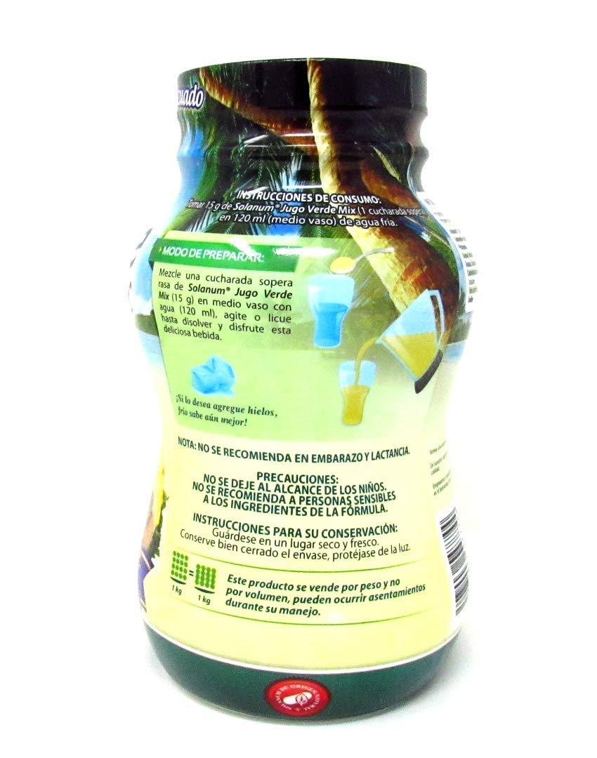 Jugo Verde Mix Premium de 1Kg. Malteada Sabor Piña Colada Solanum