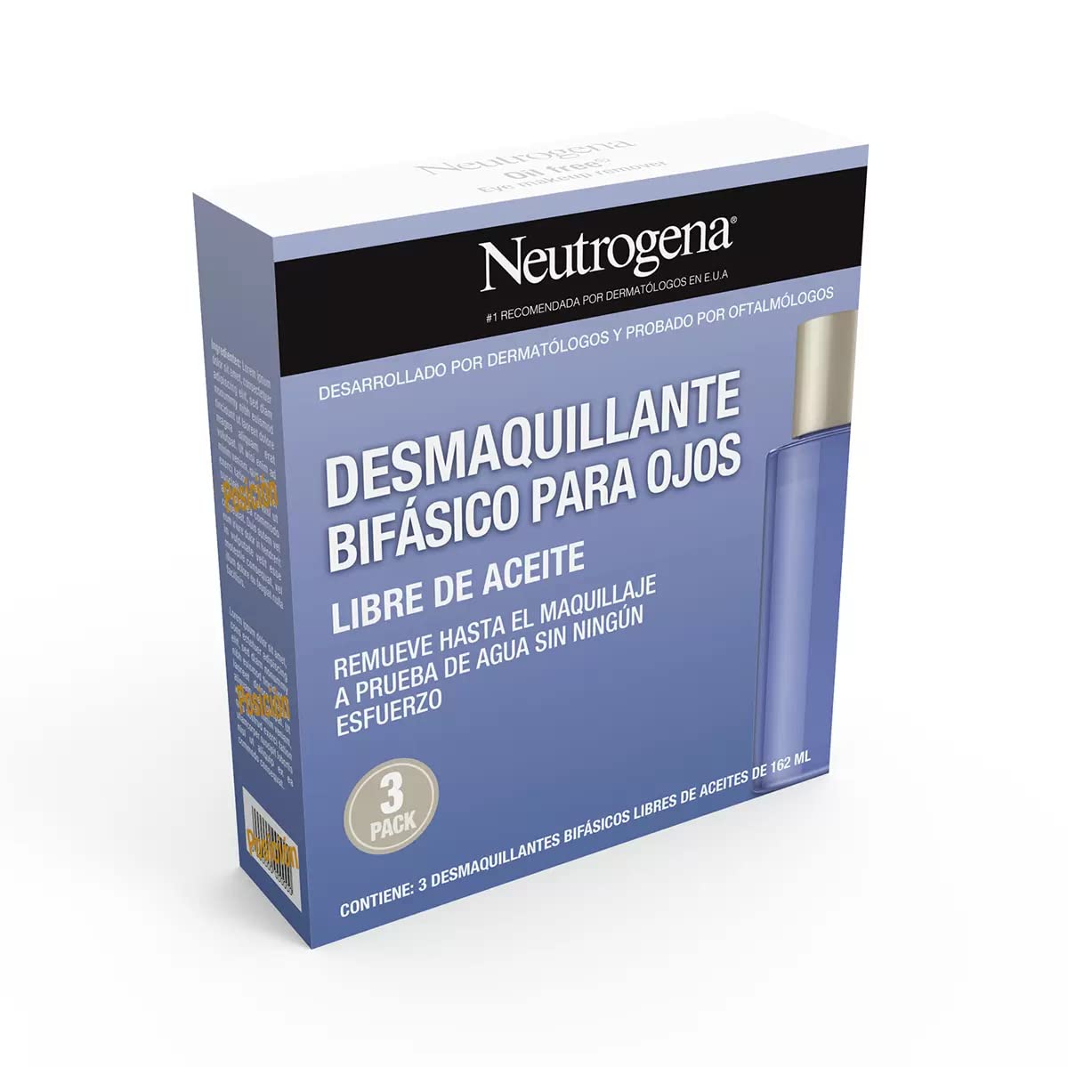 Neutrogena Desmaquillante Neutrogena, paquete con 3 piezas.(162 ml. 5.5oz)