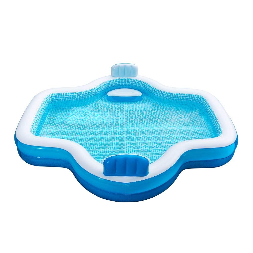 Alberca elegante familiar summer waves(2 acientos y respaldos acolchonados,medidas tamaño aprox inflado 120 l x 110 w x 26 H -MEDIDAS EN METROS (3.05mx 2.79m x 66cm)