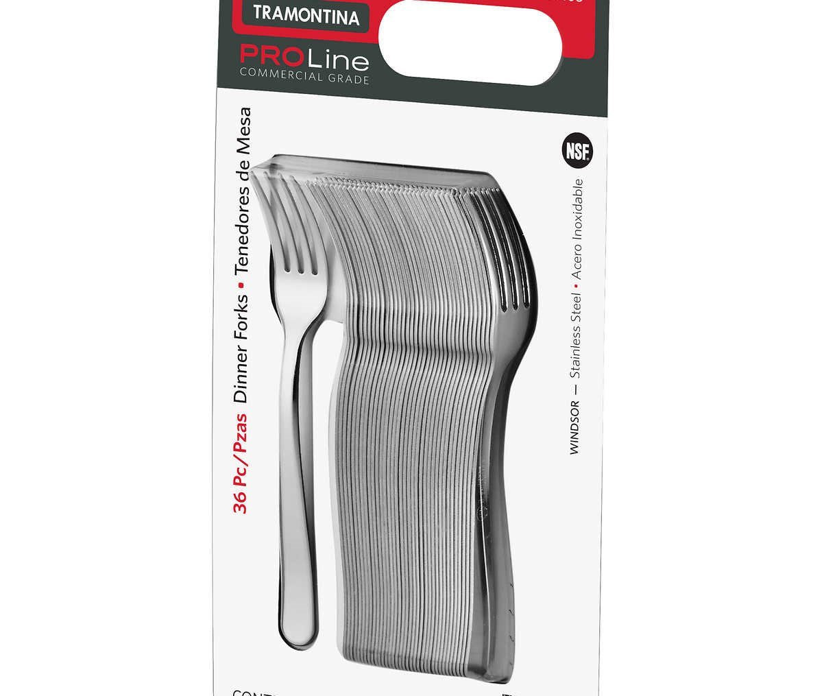 Tramontina Windsor - Tenedores de mesa (36 unidades, acero inoxidable)