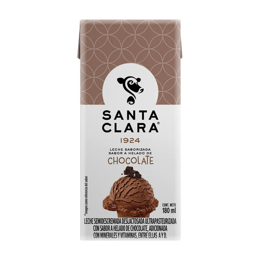 Santa Clara 27 Pack Leche Sabor Helado de Chocolate 180 ml cada uno.