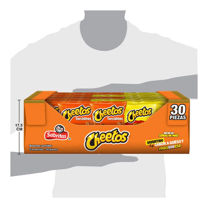 Cheetos – Pack x 30 piezas Botanas de Maíz, Sabor a Queso y Xtra Flamin Hot, 1320gr