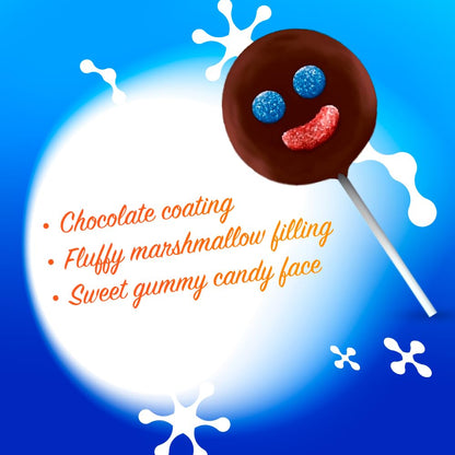 RICOLINO - Mini Paleta Payaso 15 piezas de malvavisco con revestimiento con sabor a chocolate y gomitas