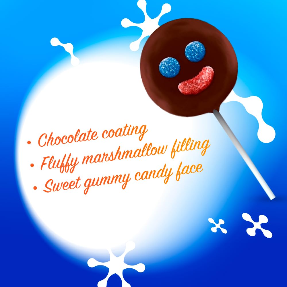 RICOLINO - Mini Paleta Payaso 15 piezas de malvavisco con revestimiento con sabor a chocolate y gomitas