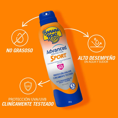 BANANA BOAT - Aerosol Advanced Protection Sport FPS 50, 170 g