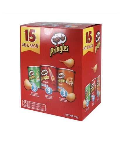Pringles - PAPAS PRINGLES MIX PACK SURTIDO DE 15 LATAS SNACK BOTANA PAPAS FRITAS SABRITAS BOCADILLO FIESTA
