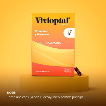 Bomuca - Vivioptal 90 Cápsulas, Vitaminas y Minerales, Libre de Gluten, Formula Alemana