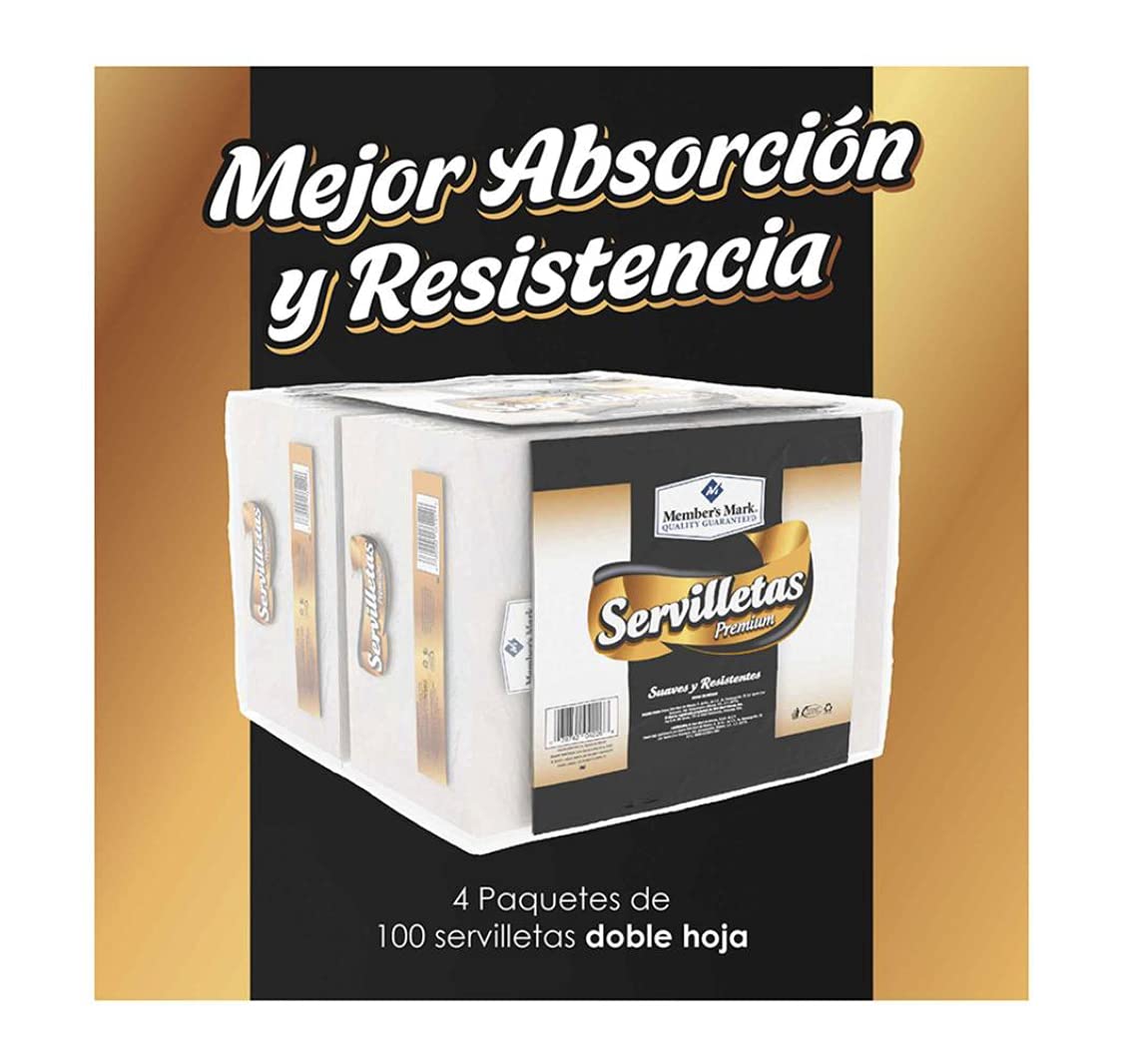 Member´s Mark - Servilletas Member's Mark Premium Con 4 Paquetes Con 100 Pie