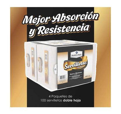 Member´s Mark - Servilletas Member's Mark Premium Con 4 Paquetes Con 100 Pie