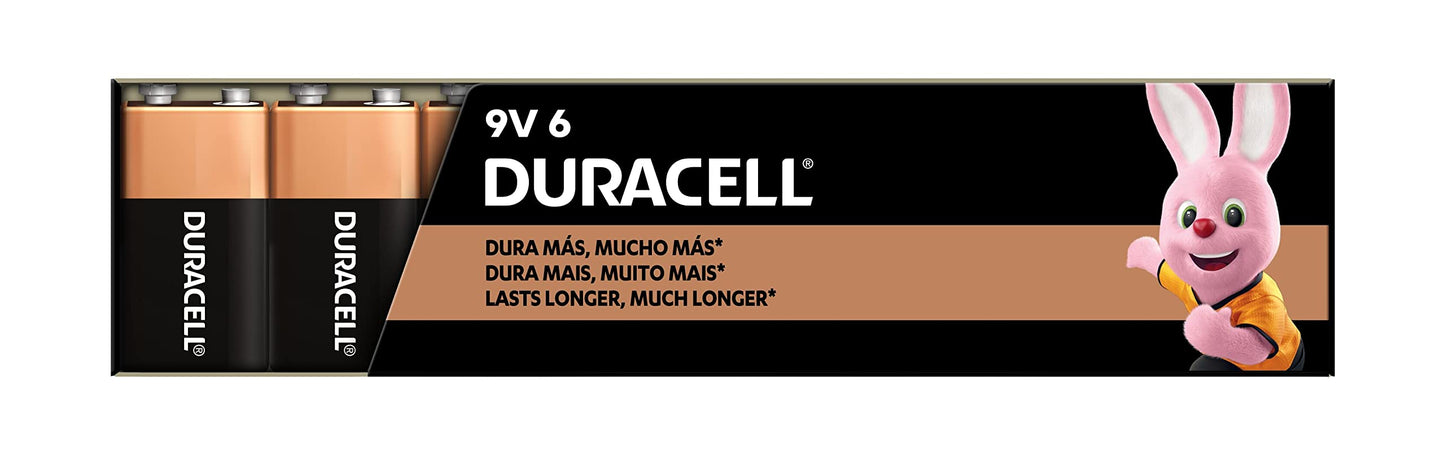 Duracell - Pila 9V alcalina, batería Cuadrada de Larga duración 9 Volts
