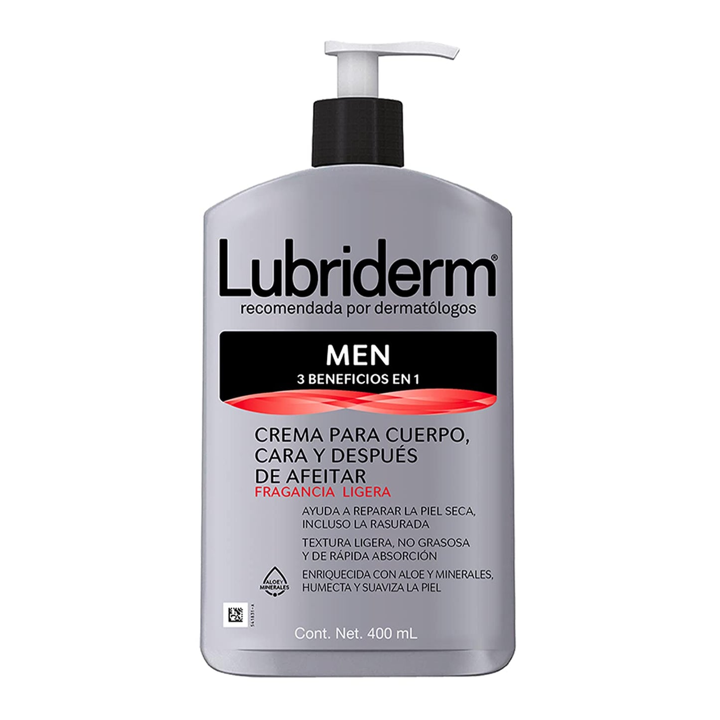 LUBRIDERM Crema Corporal Men Sin fragancia 400 ml