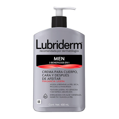 LUBRIDERM Crema Corporal Men Sin fragancia 400 ml