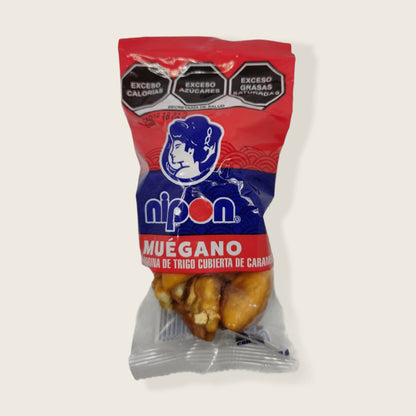 NIPON 25 Paquetes de Muéganos 40g c/u, Deliciosas Frituras Mexicanas de Harina de Trigo Cubierta de Caramelo