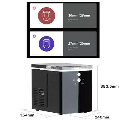 Máquina de hielo, Máquina de hielo portátil negra, primer lote en menos de 10 minutos y máquina perfecta diaria de 33 lb for encimeras de cocina,Ideal para Home Bar, etc.