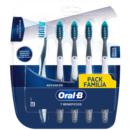 Oral-B Cepillos de Dientes Suaves Advanced 7 Beneficios 5 Unidades