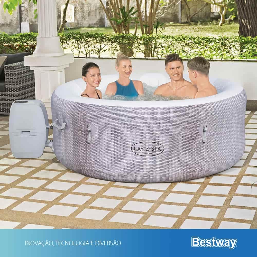 Saluspa Spa Jacuzzi 2-4 adultos mod Cancún 1.80x.66cm caja Bestway