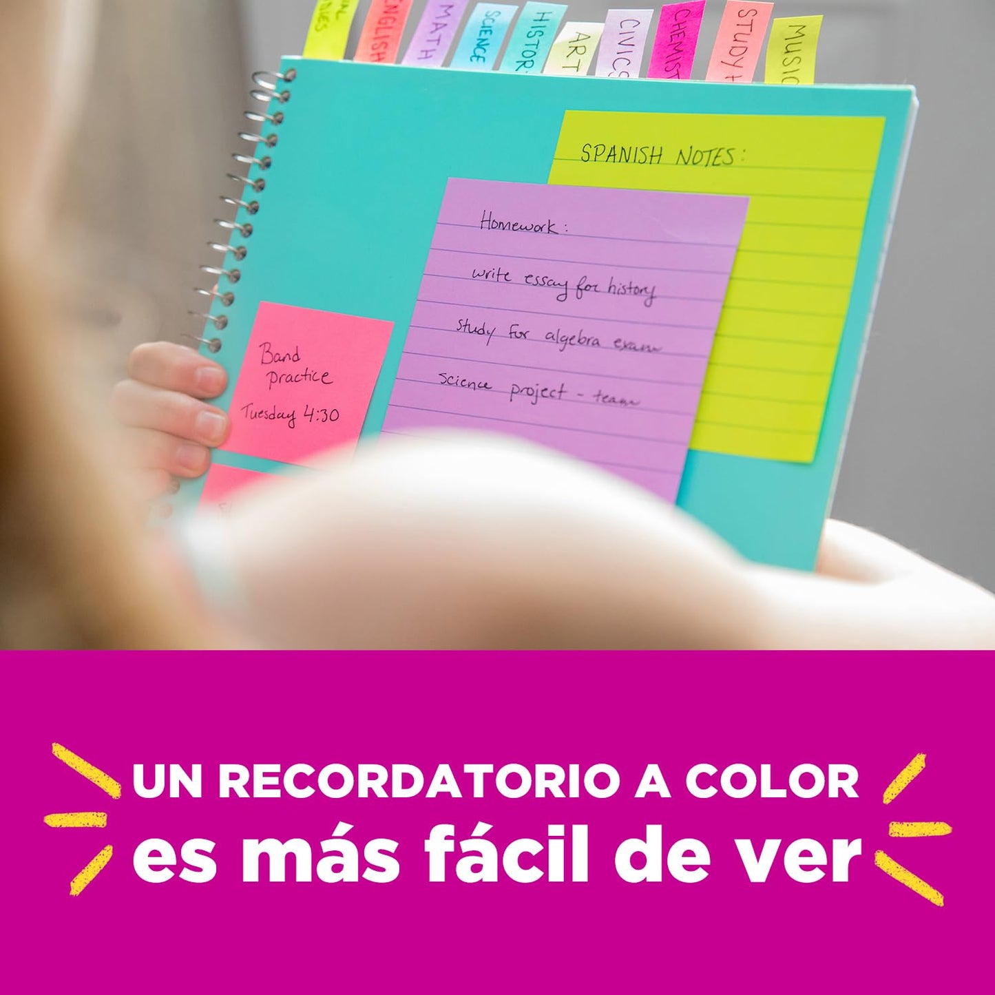 Post-it Notas Adhesivas, Colección Jaipur/Capetown, 7.6 cm x 7.6 cm, 10 pads, 100 hojas por pad