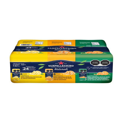 San Pellegrino Mix Pack Aranciata, Limonata y Pompelmo, Sabor Varios, 330 ml, 24 Piezas