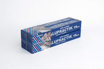 Generica - PAPEL ALUMINIO ALUPRACTIK 15 MTS (4 PACK)