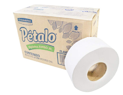 Combo de 3 Cajas de 90553 Papel Higiénico Jumbo Jr Pétalo Caja con 6 rollos de 250 mts