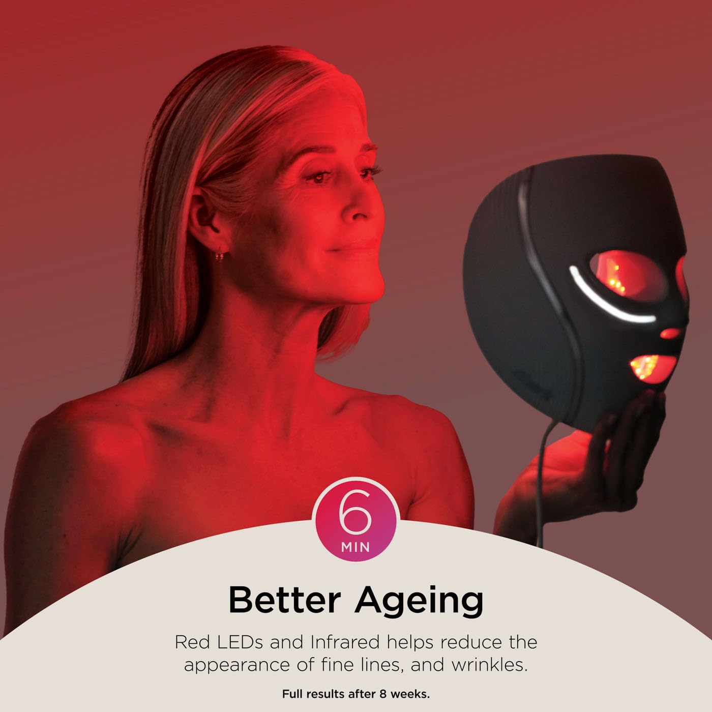 SHARK, Máscara de Luz Led CryoGlow, Tecnología Refrescante para Debajo de los Ojos, Luces Led Roja, Azul e Infrarroja para Skincare Antiedad, USB C, Control Remoto, Color Azul, FW312LAA