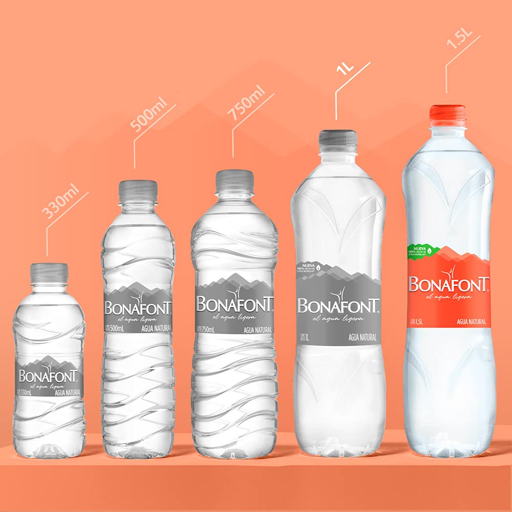 Bonafont, Agua Natural, 1.5 litros, 12 Pack