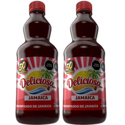 Concentrados Deliciosa - Concentrado para Preparar Bebidas Naturales, Botella de 700ml - Rendimiento de 4 Litros por Botella - Ingredientes 100% Naturales