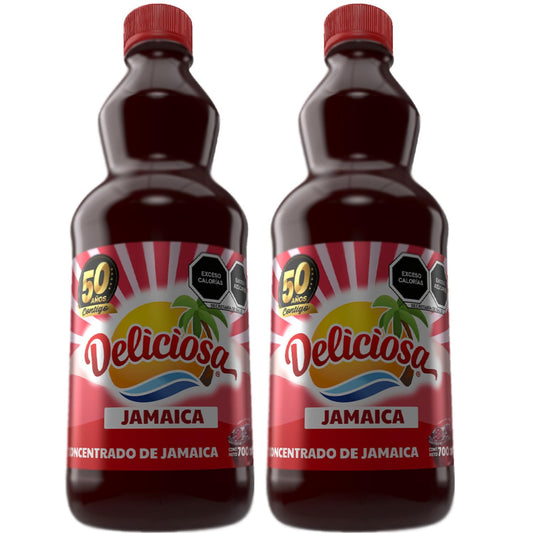 Concentrados Deliciosa - Concentrado para Preparar Bebidas Naturales, Botella de 700ml - Rendimiento de 4 Litros por Botella - Ingredientes 100% Naturales