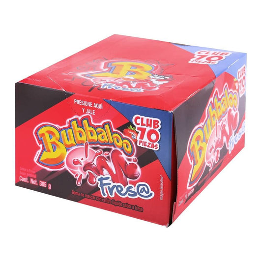 Bubbaloo - Bubbaloo,Goma de Mascar, Sabor Fresa, 70 Piezas.