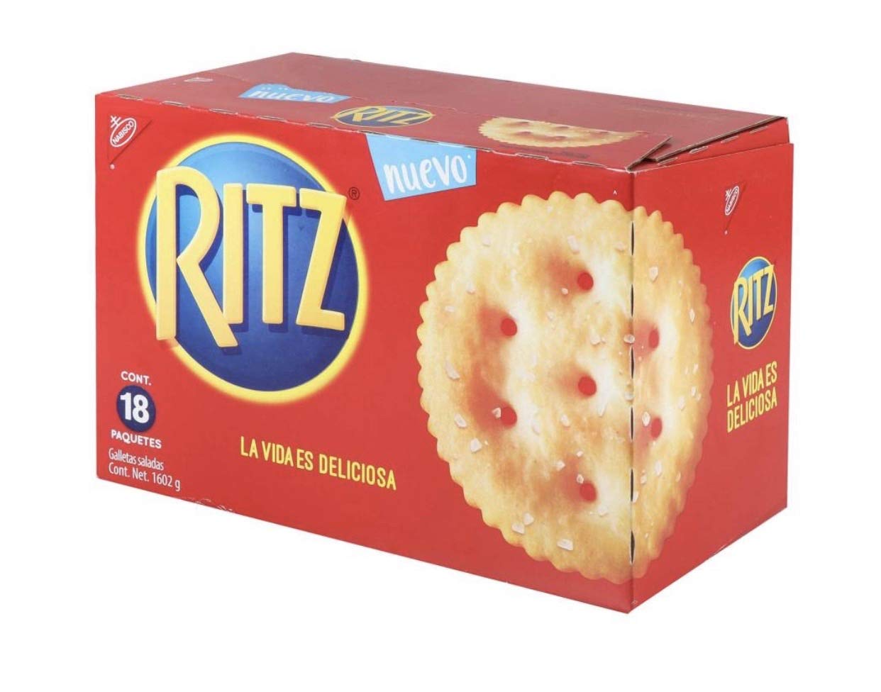 Ritz - GALLETAS RITZ SALADAS CAJA GRANDE DE 1.602 KILOGRAMOS CON 18 ROLLOS BOTANA FIESTA