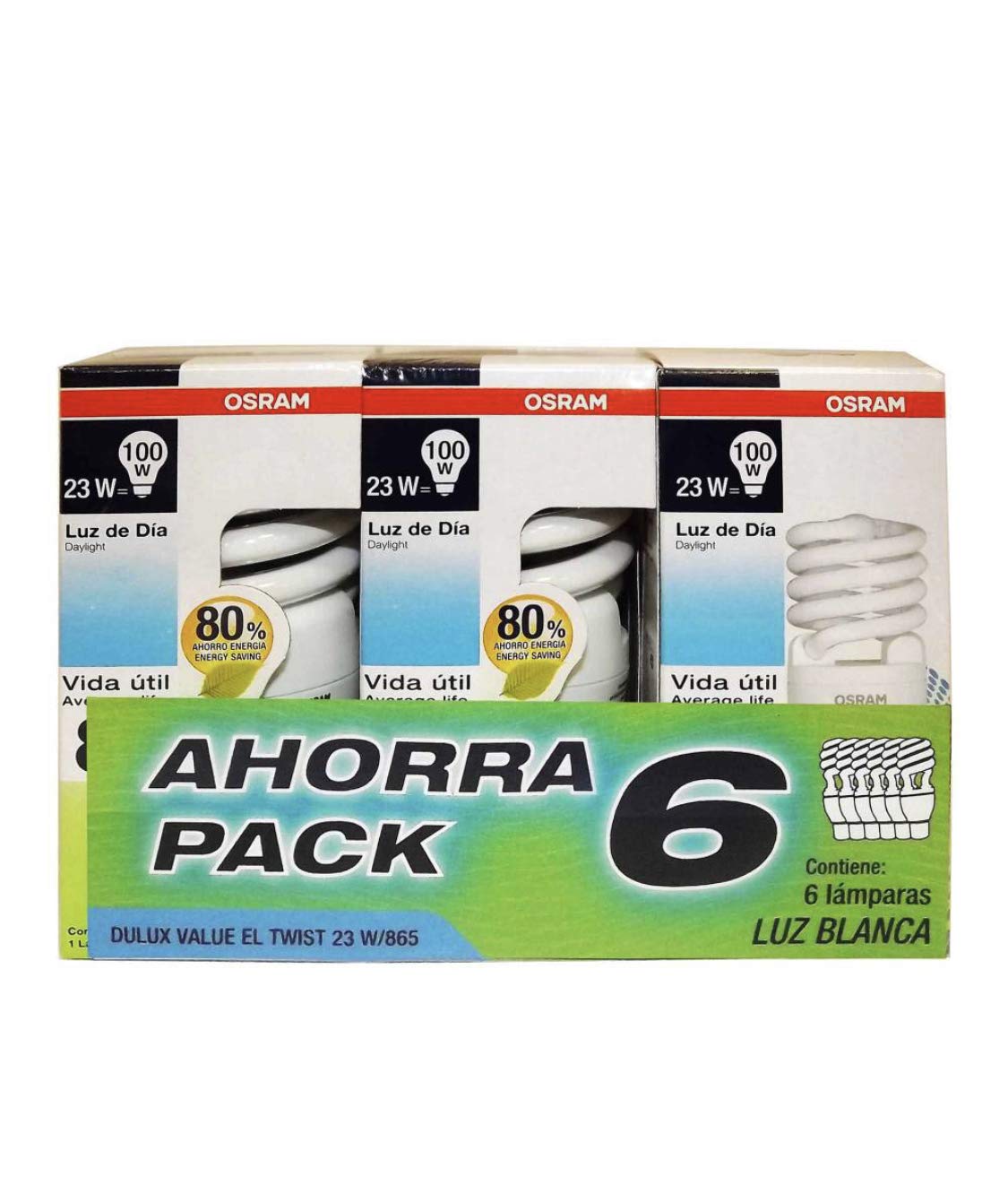 Foco Ahorrador Espiral Luz Fría 6 piezas