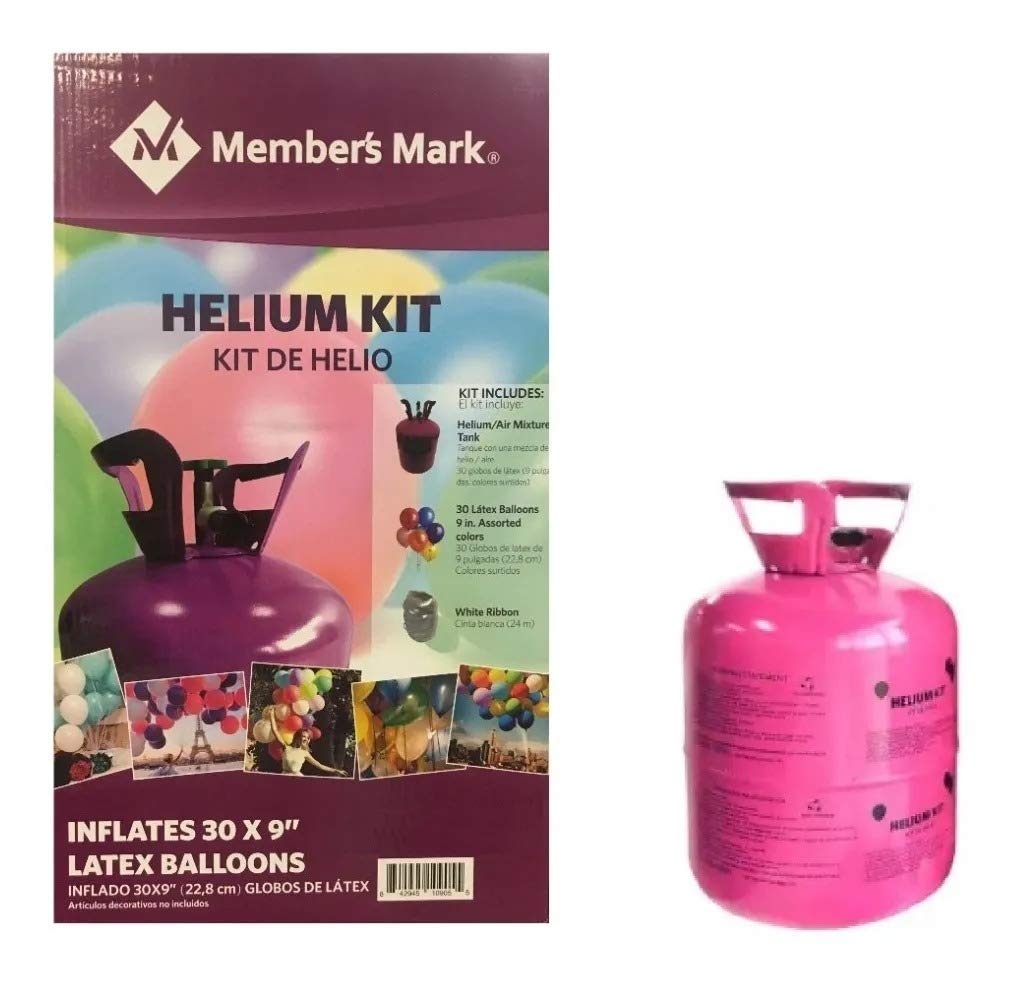Member's Mark - Member's Mark Tanque de Helio con 30 Globos de Latex