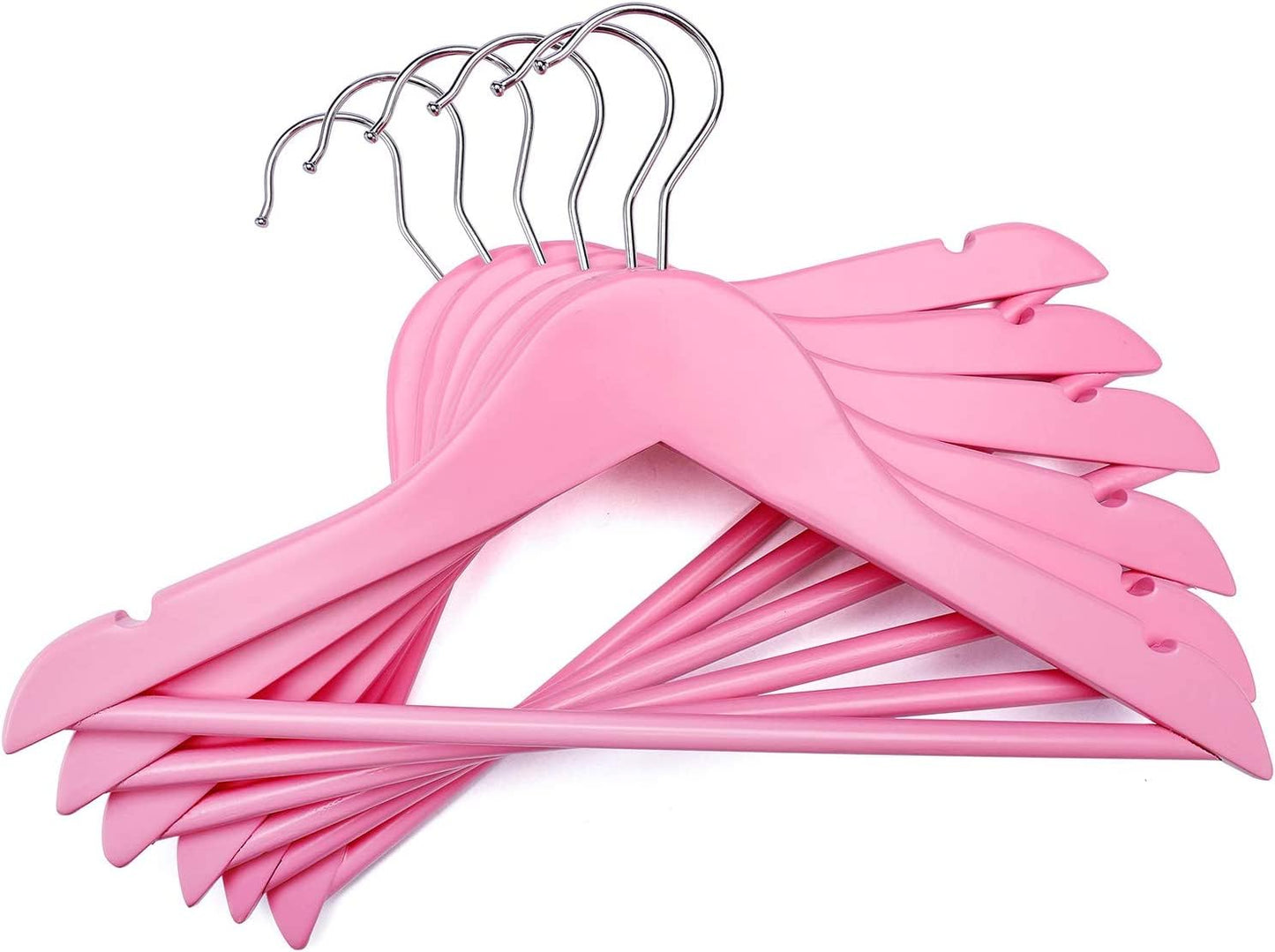 RIVARRO - Ganchos Madera para Ropa de NIÑA, Color ROSA, Caja 30 Piezas